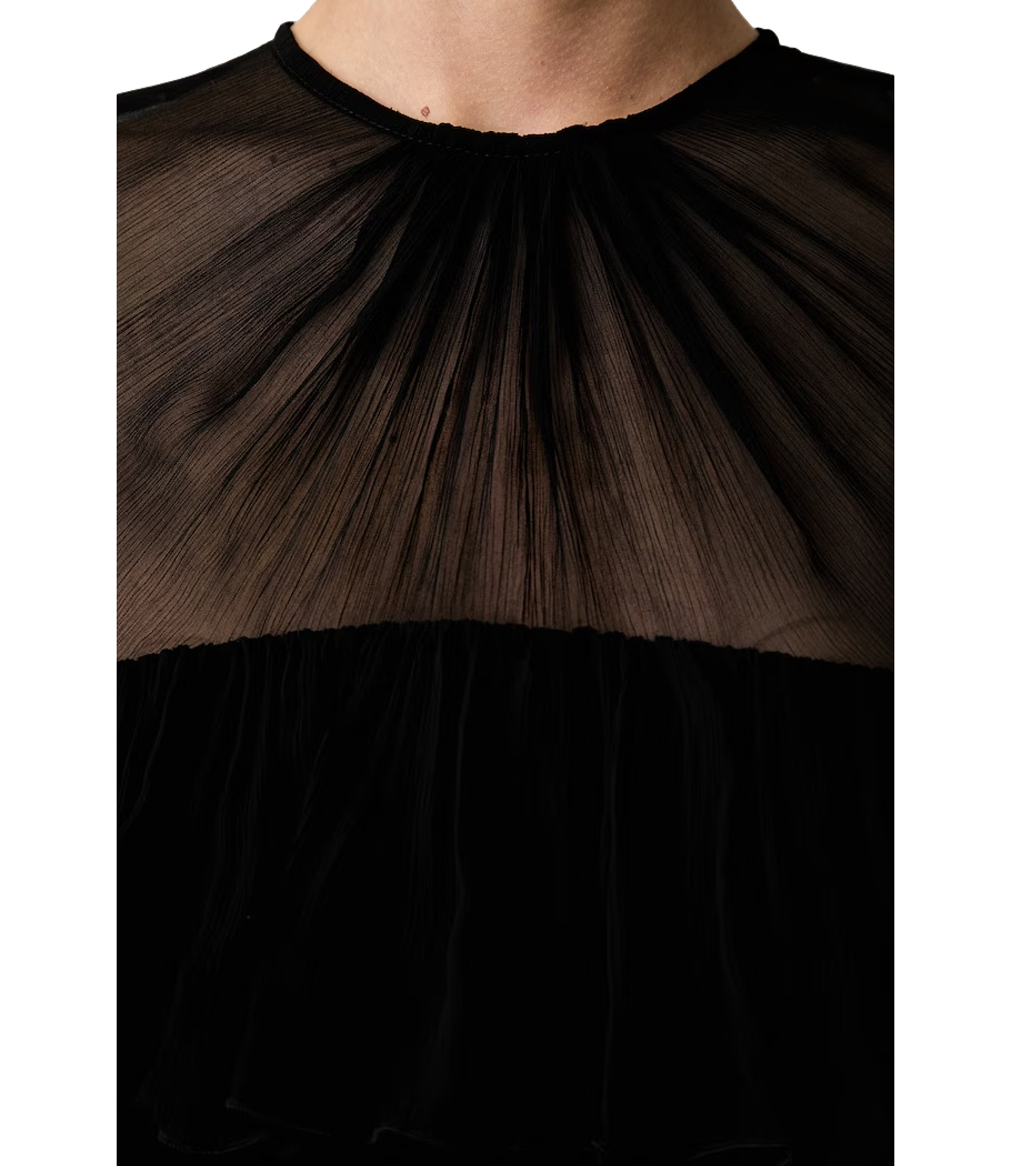 Camicia Elisabetta Franchi nera semi trasparente sul petto