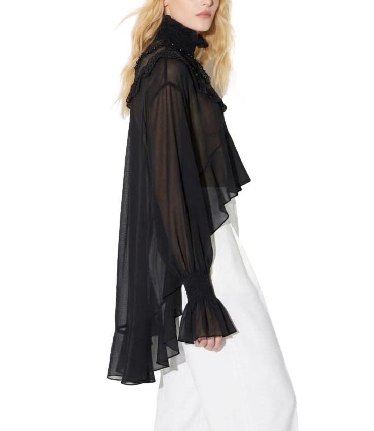 Camicia nero EF in georgette