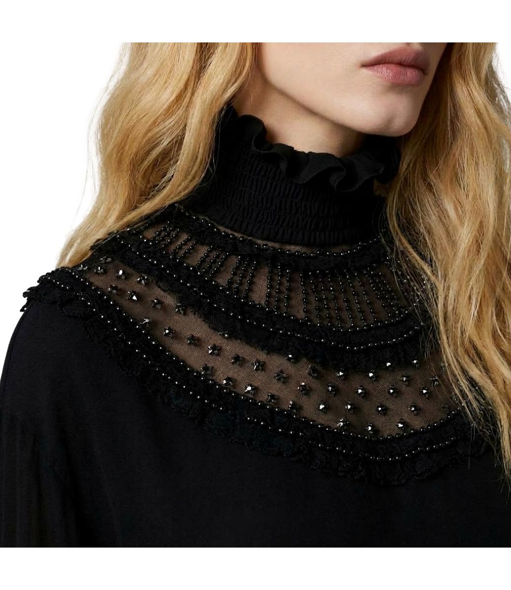 Camicia nero EF in georgette