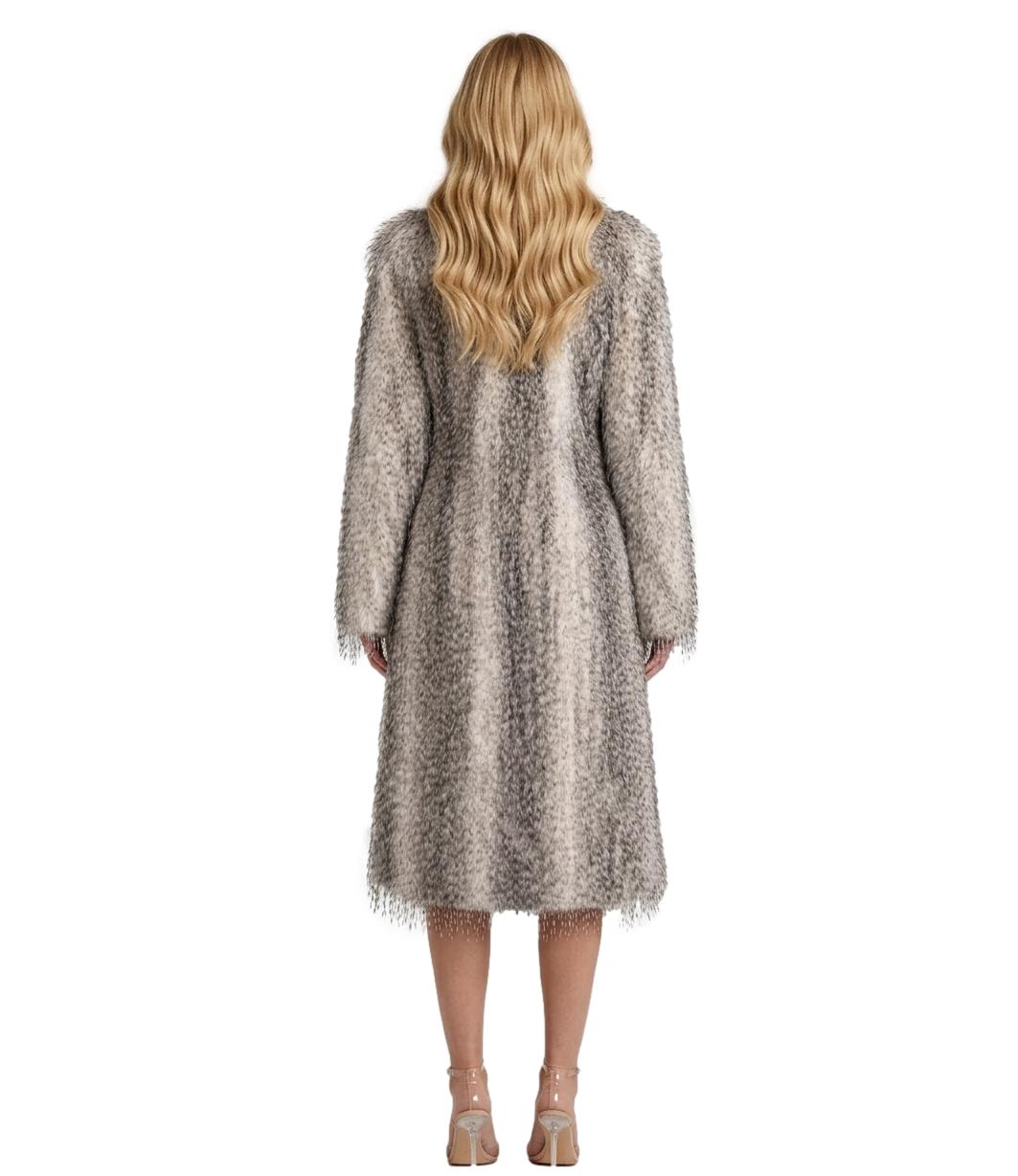 Elisabetta Franchi Cappotto effetto pelo con bustier