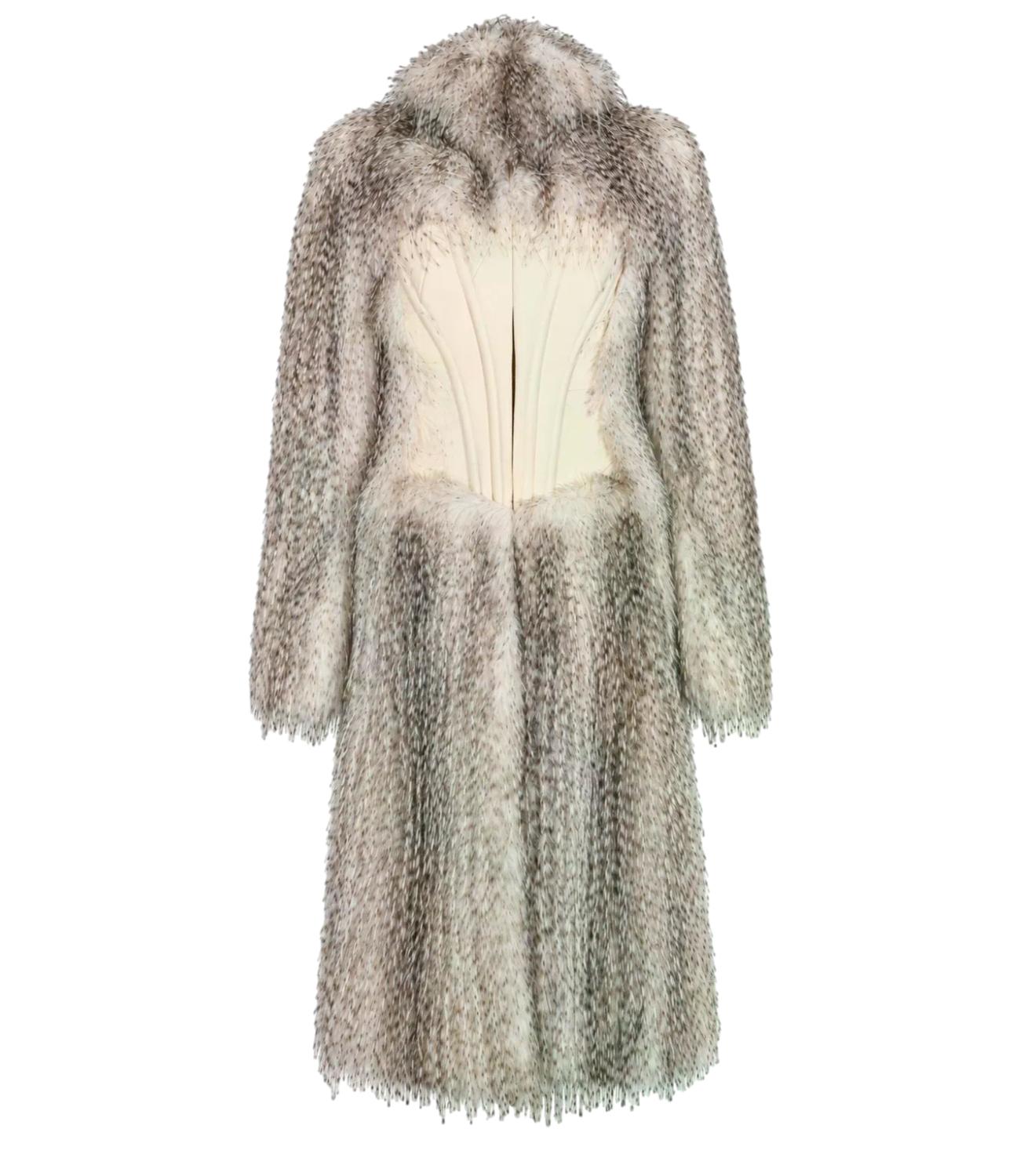 Elisabetta Franchi Cappotto effetto pelo con bustier