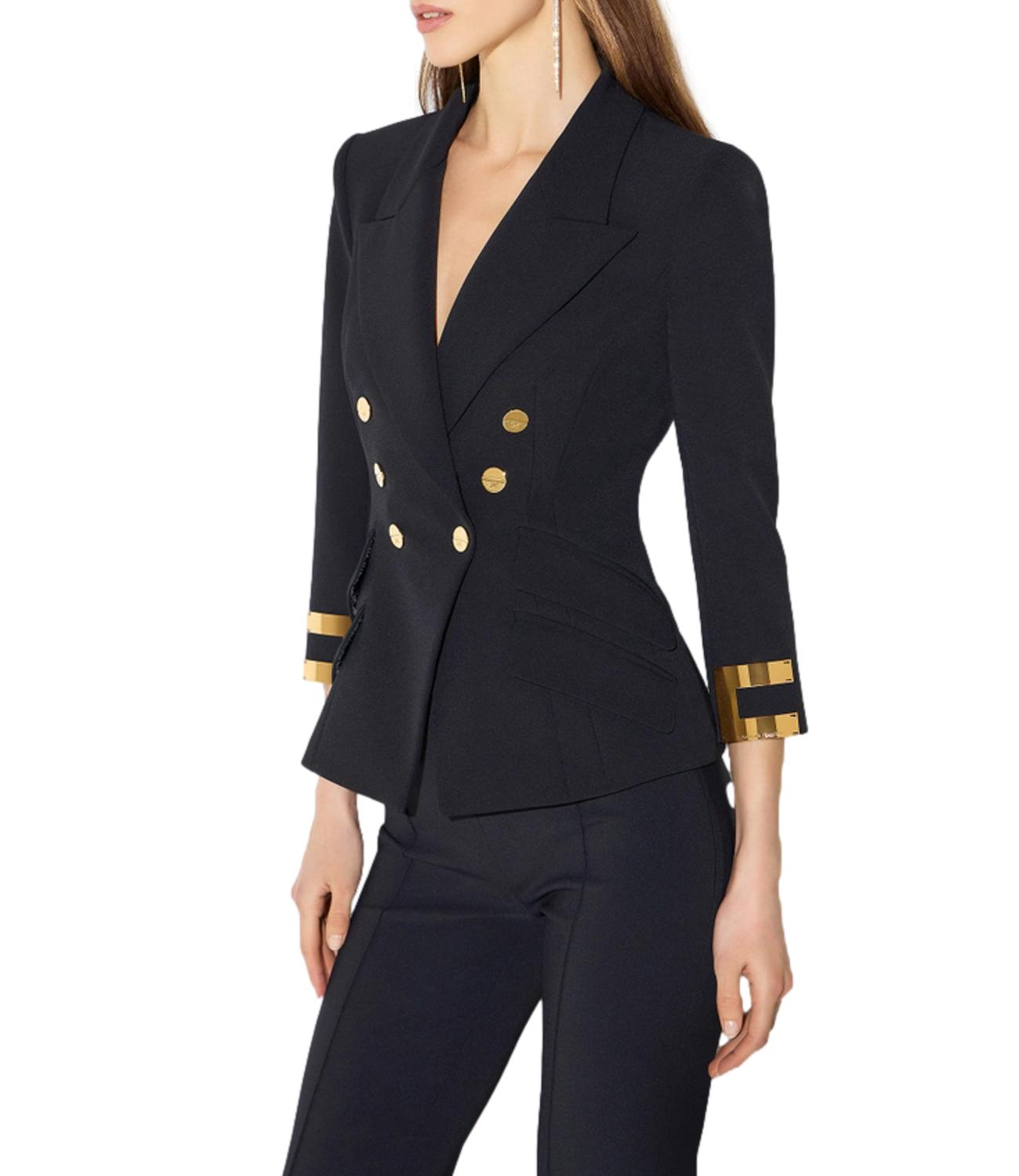 EF Giacca con dettaglio gioiello nero donna