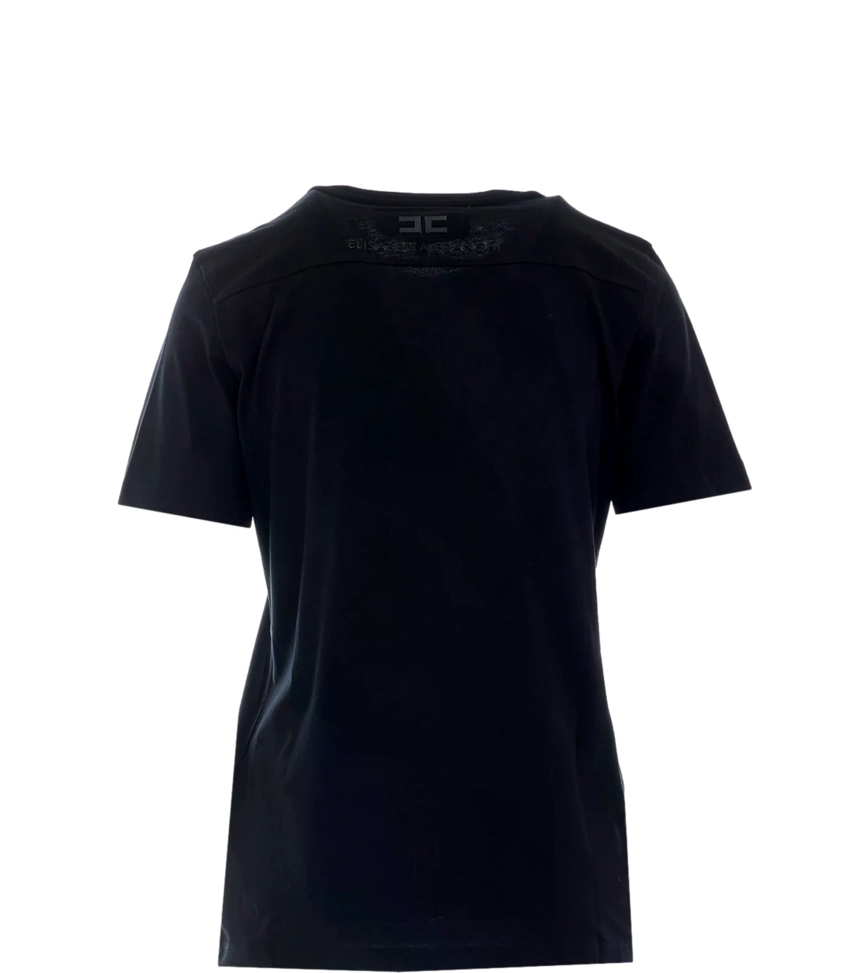 T-shirt Elisabetta Franchi Regular con Stampa Catene Gioiello Nero