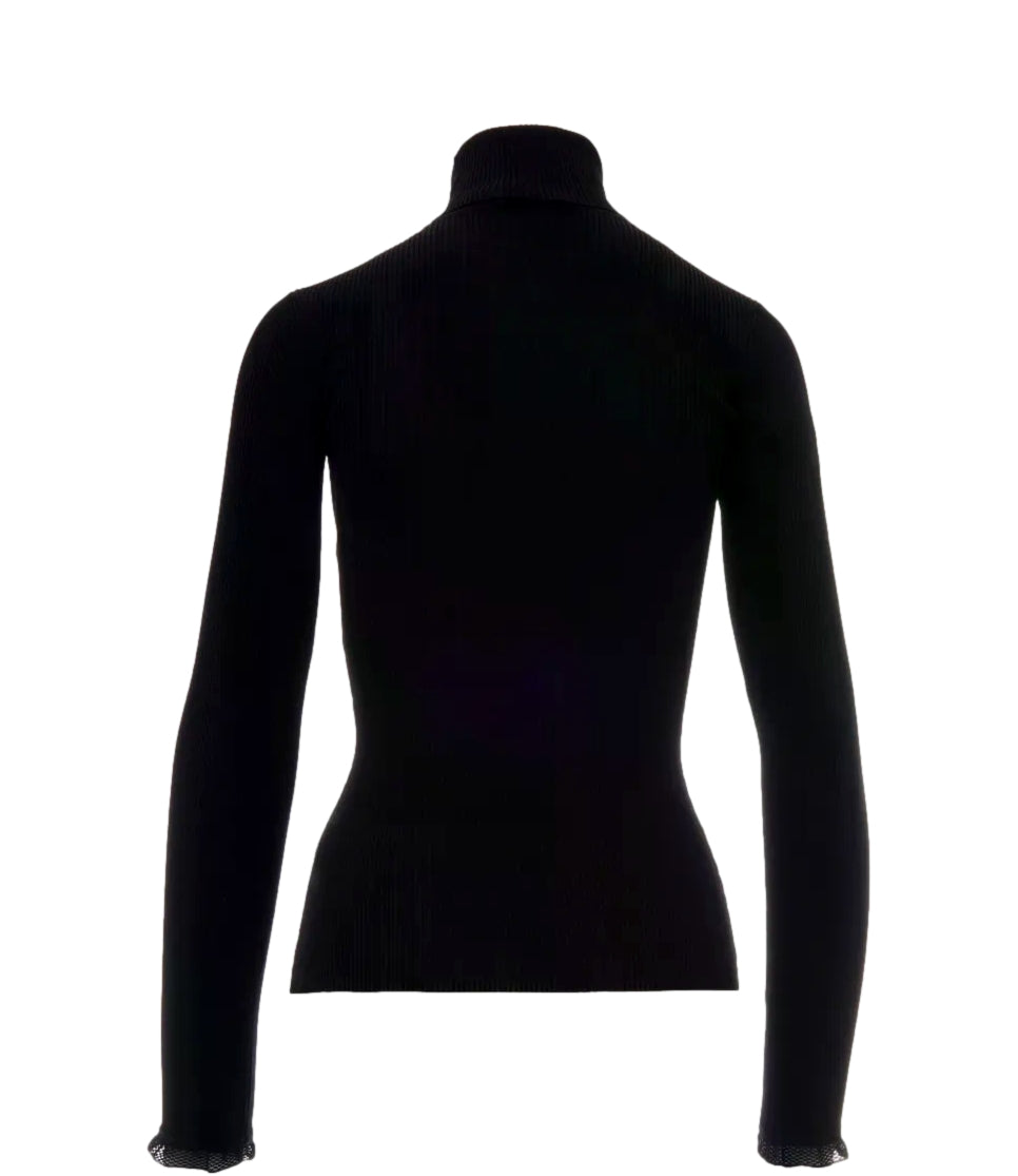 Maglia Elisabetta Franchi Dolcevita a Costine Nero