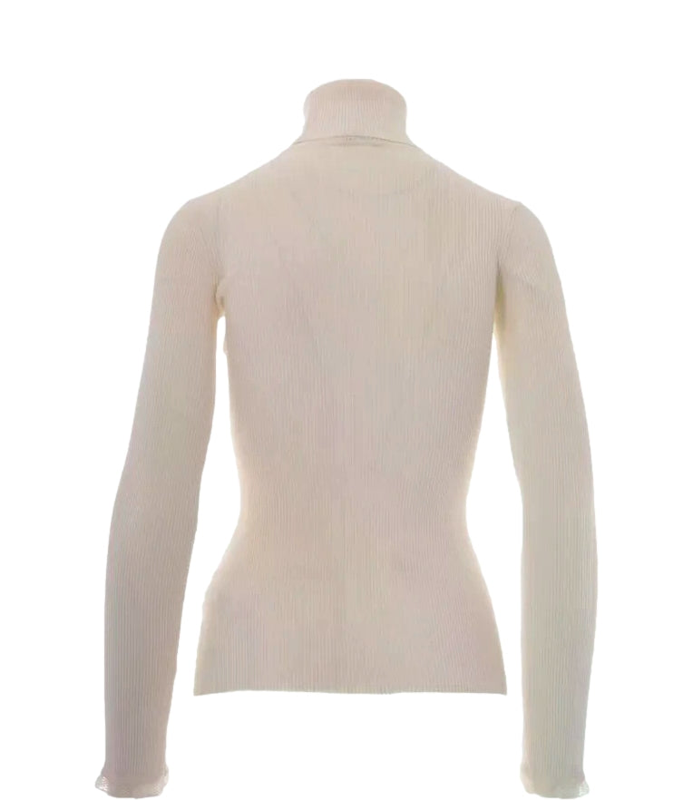 Maglia Elisabetta Franchi Dolcevita a Costine Burro