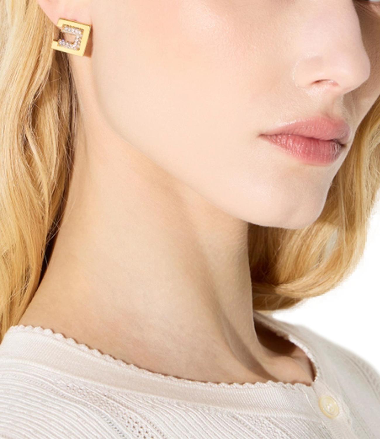 EF Orecchini logo color oro donna
