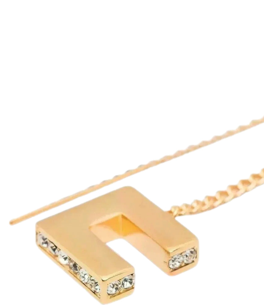 Orecchini Elisabetta Franchi Passafilo Dorati con Logo