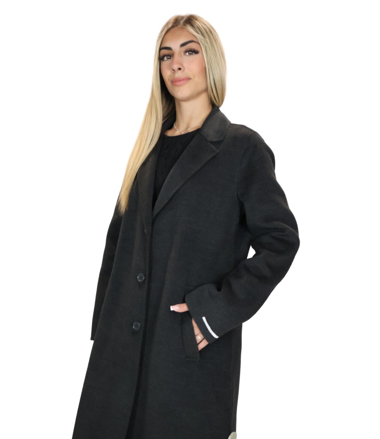 Emme Marella Cappotto Emmacciuga Grigio Scuro Melange Donna