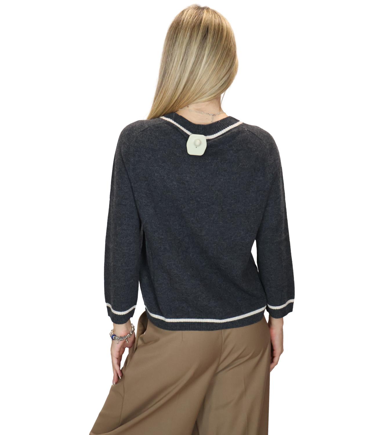 Emme Marella Maglia Emmegrege Grigio Scuro Melange Donna