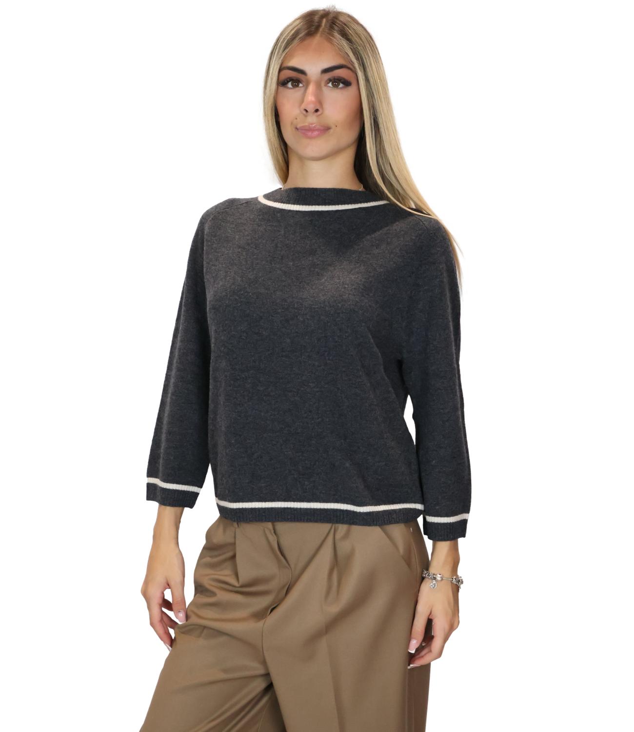Emme Marella Maglia Emmegrege Grigio Scuro Melange Donna