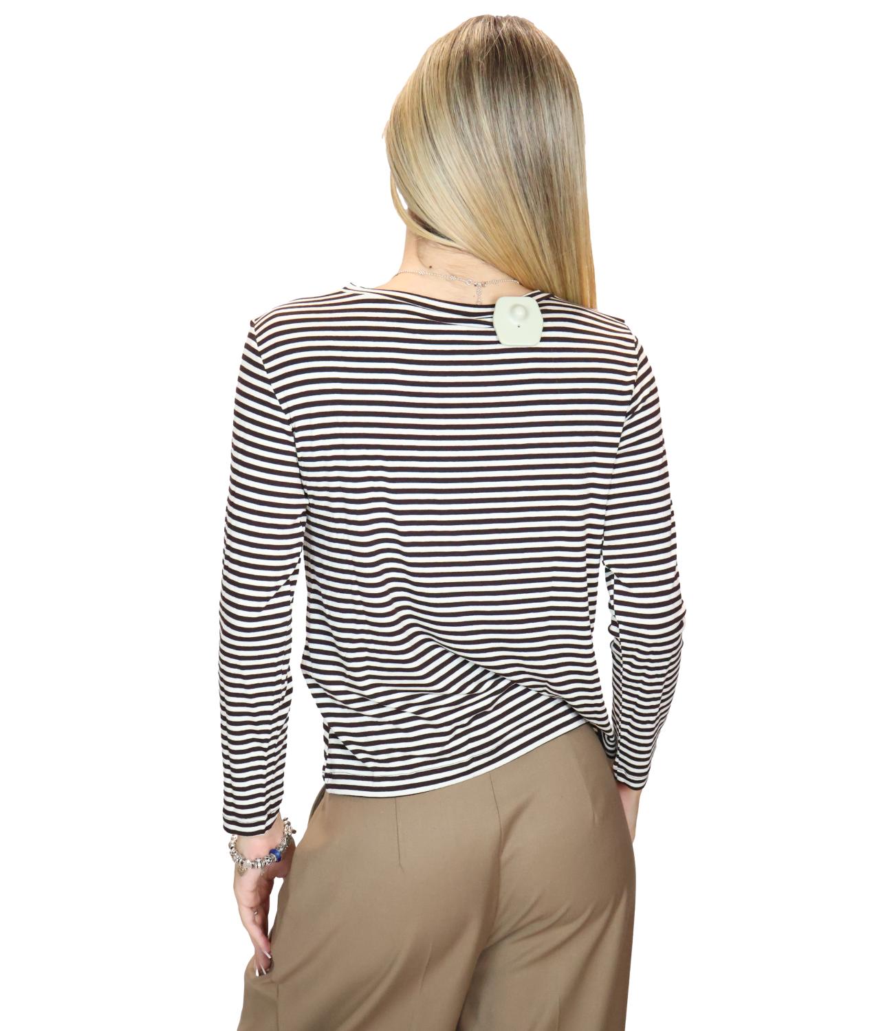Emme Marella T-shirt Emmmora Riga Marrone Donna