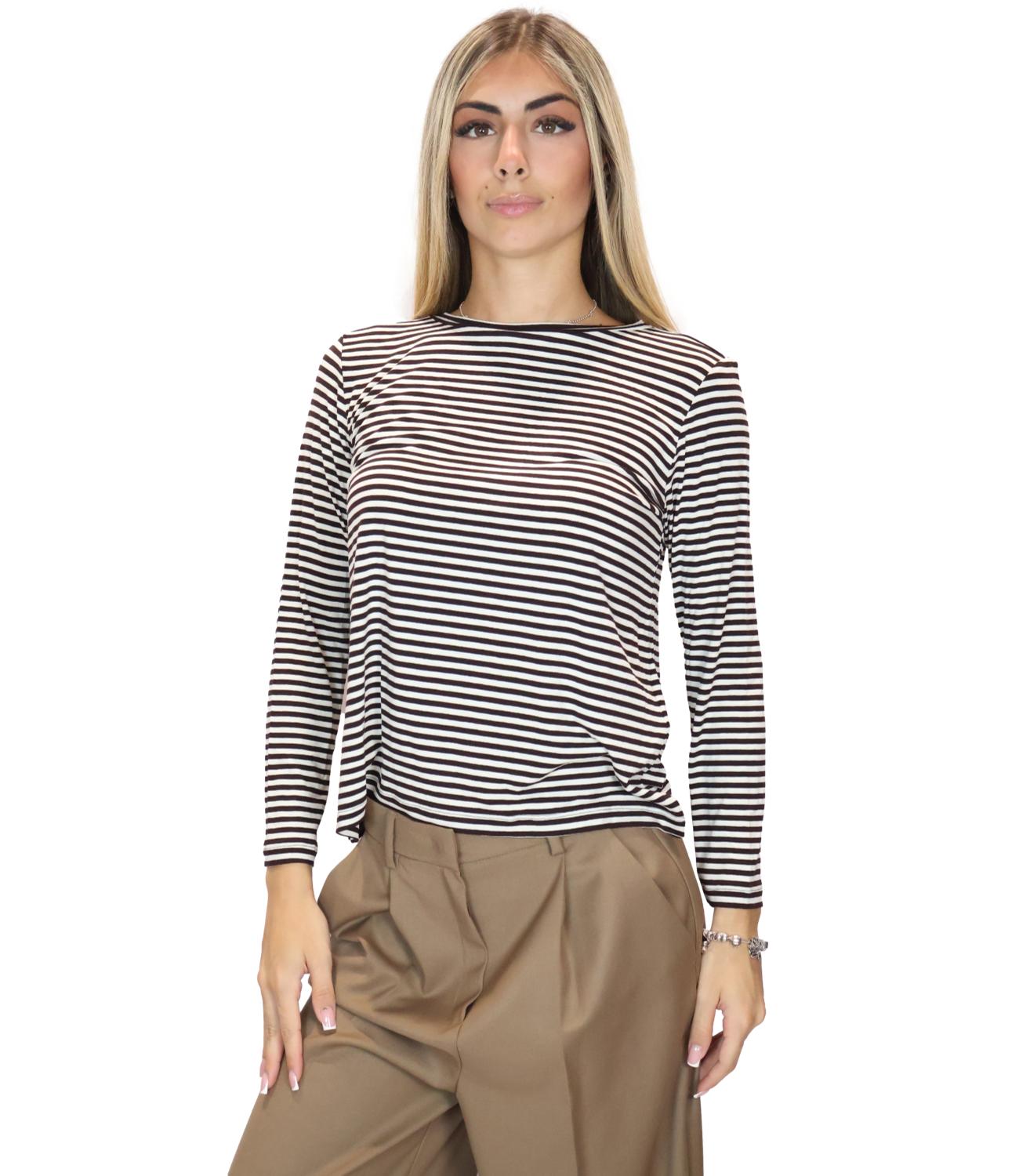 Emme Marella T-shirt Emmmora Riga Marrone Donna