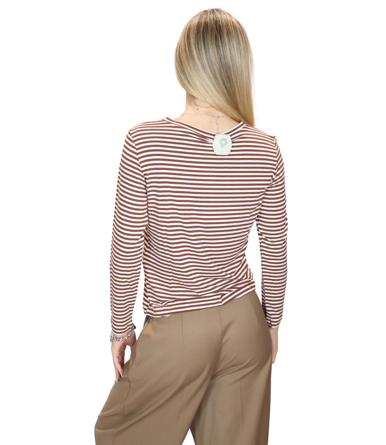 Emme Marella T-shirt Emmmora Riga Noce Donna