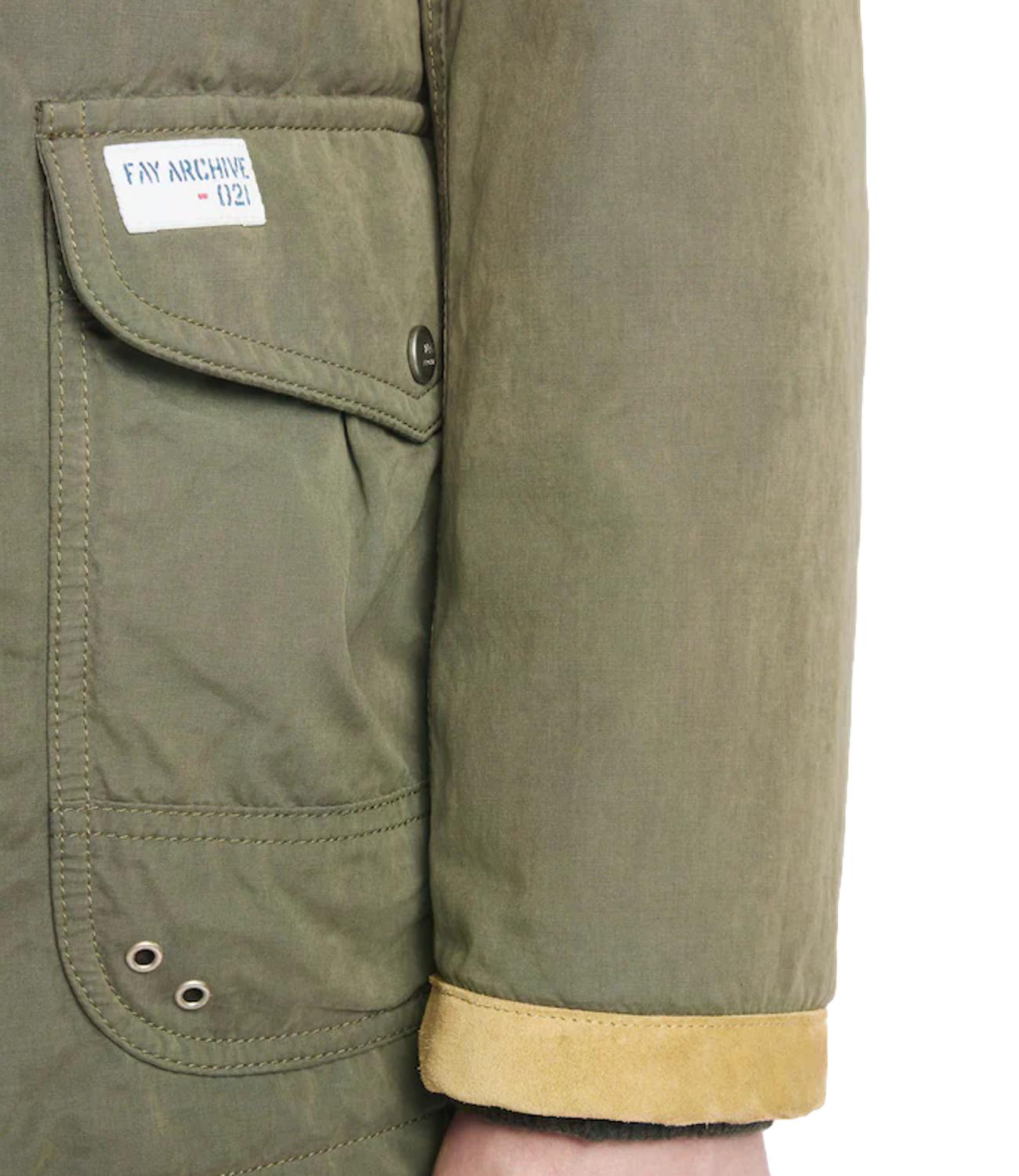 Fay giacca 4 Ganci Washed Archive oliva