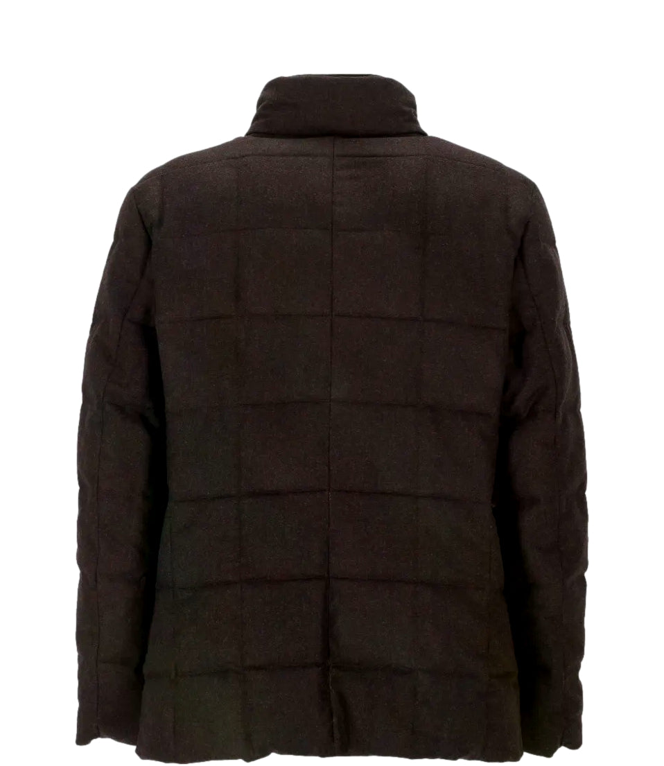Piumino Fay corto double front in flanella cardata marrone