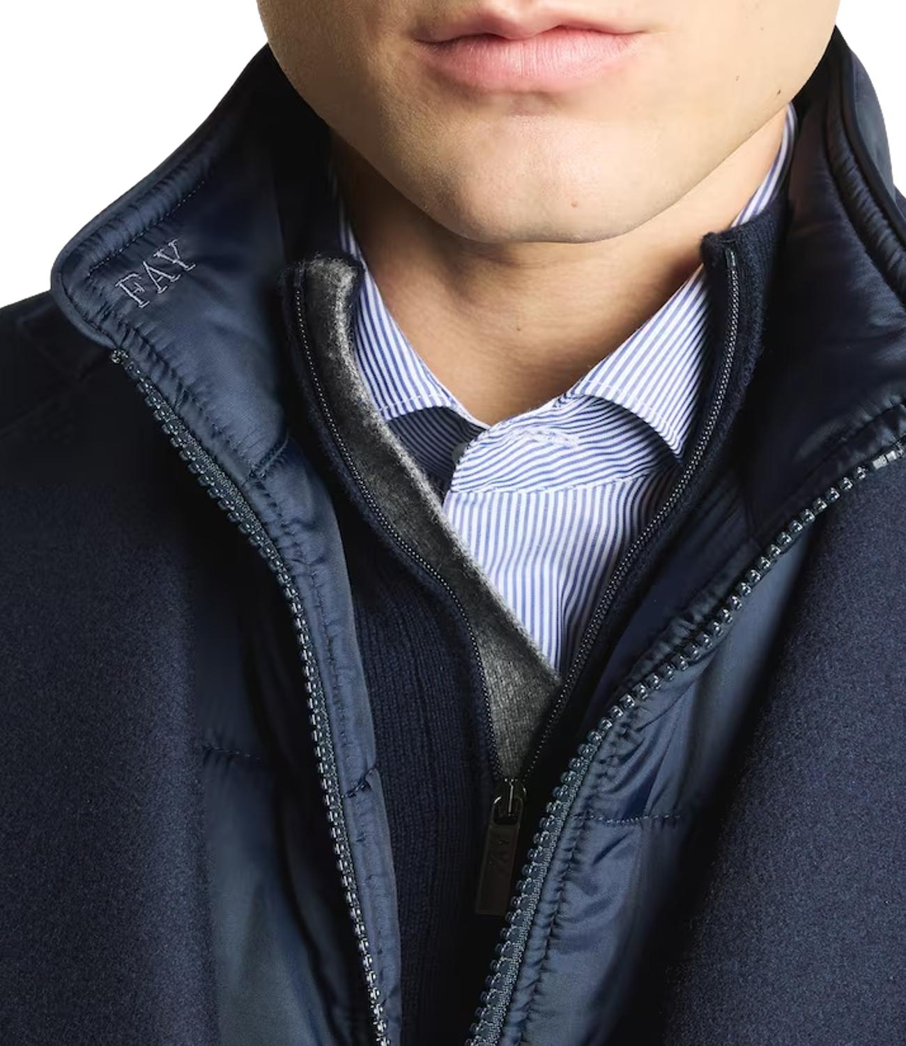 Fay cappotto Double Coat blu uomo