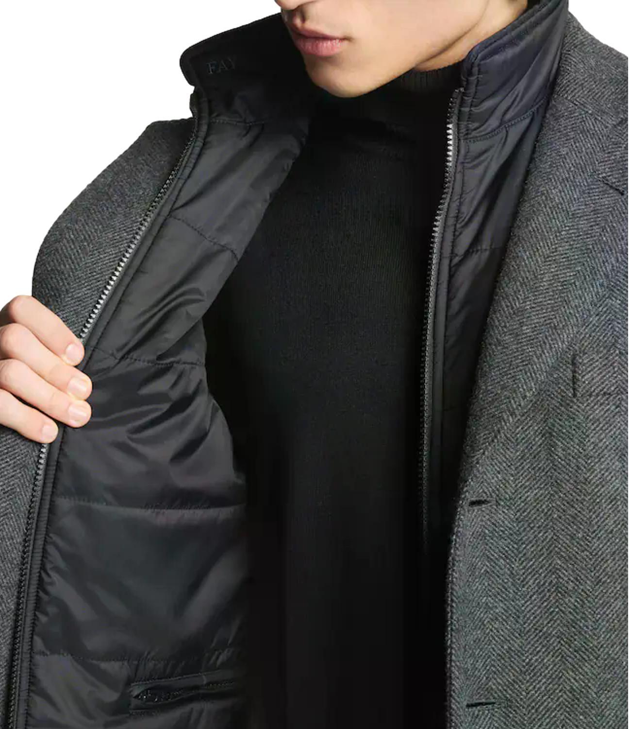 Fay cappotto Double Coat grigio uomo
