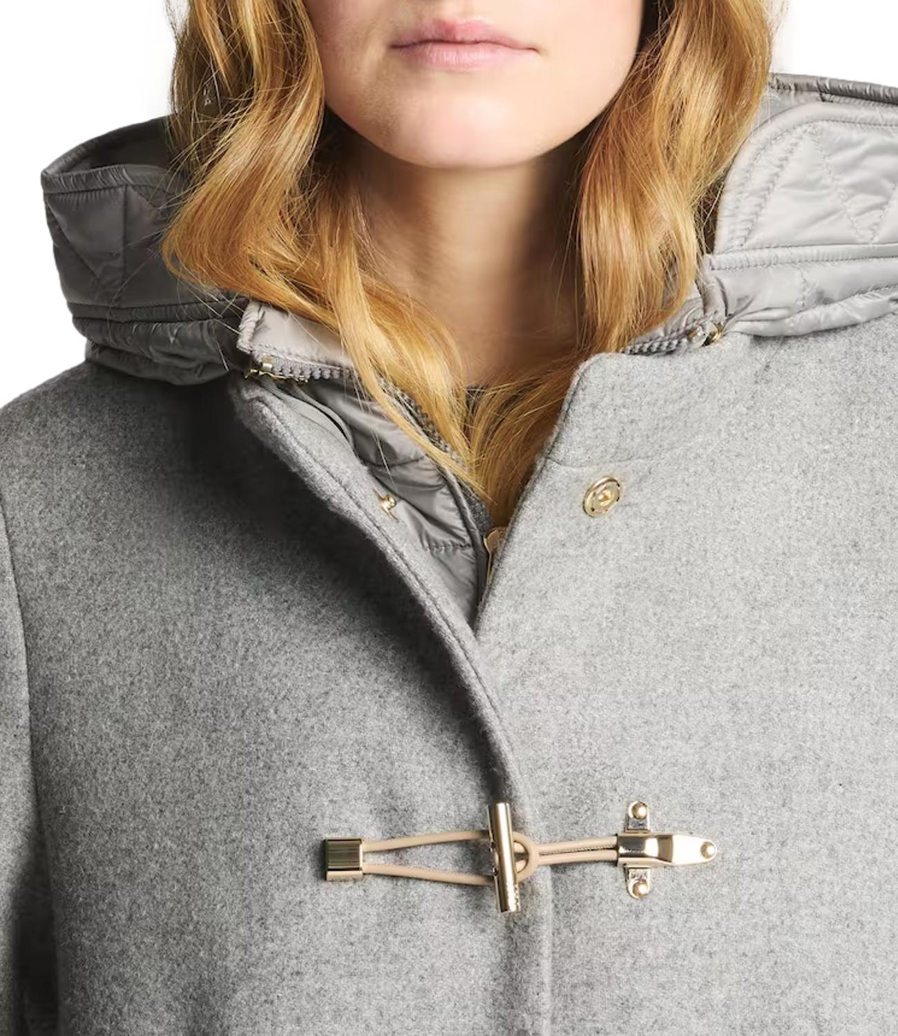Fay cappotto in panno grigio chiaro donna