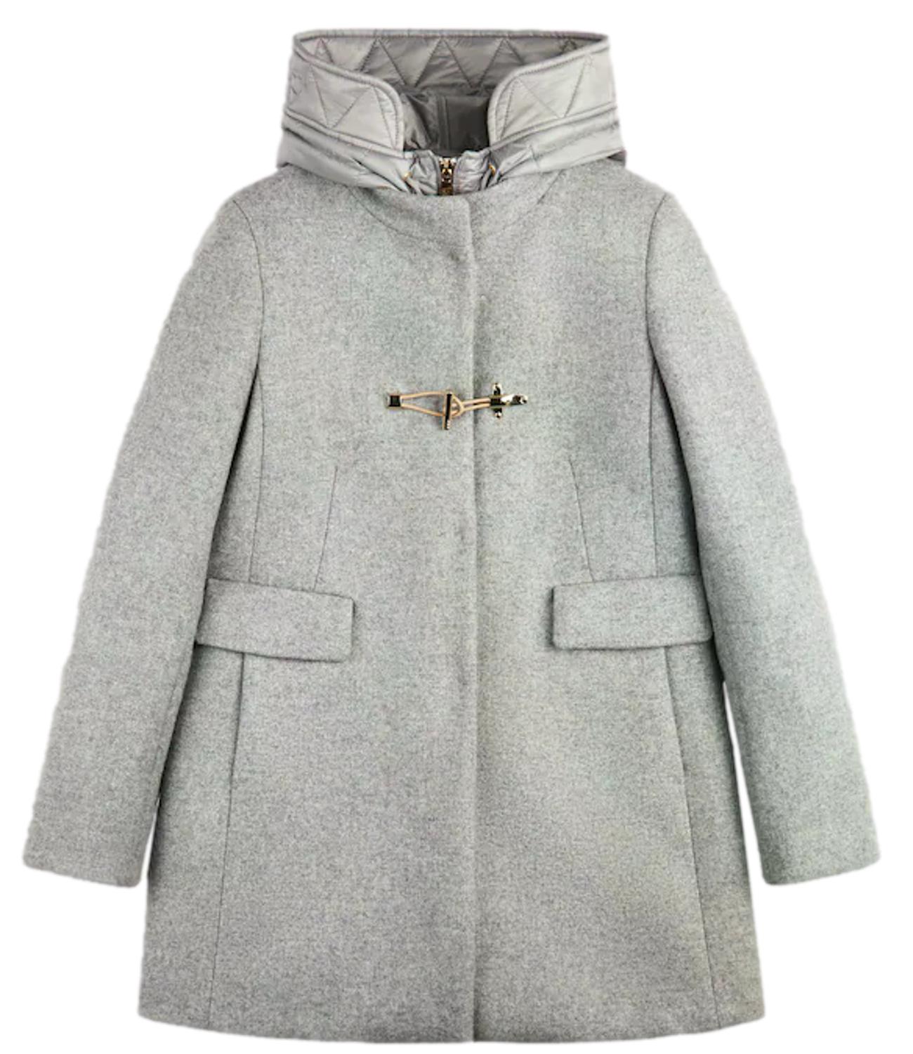 Fay cappotto in panno grigio chiaro donna
