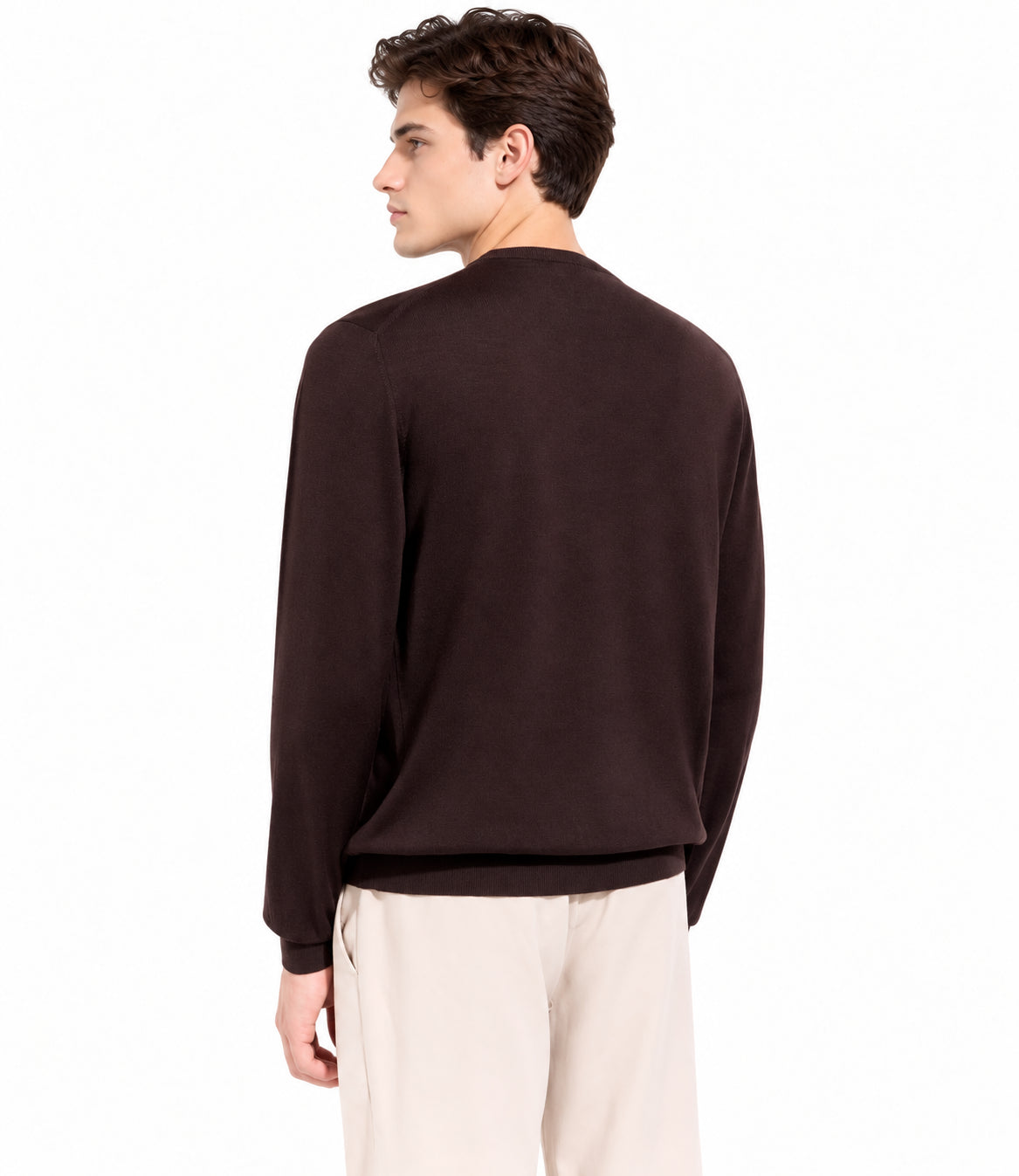 Filippo De Laurentiis Girocollo Lana Merino Extra Fine Marrone