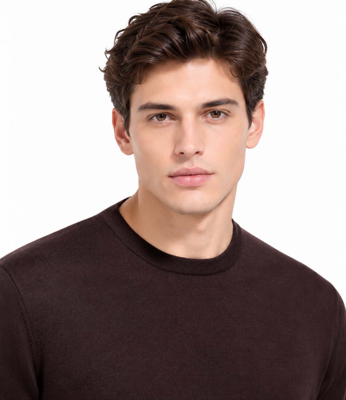 Filippo De Laurentiis Girocollo Lana Merino Extra Fine Marrone