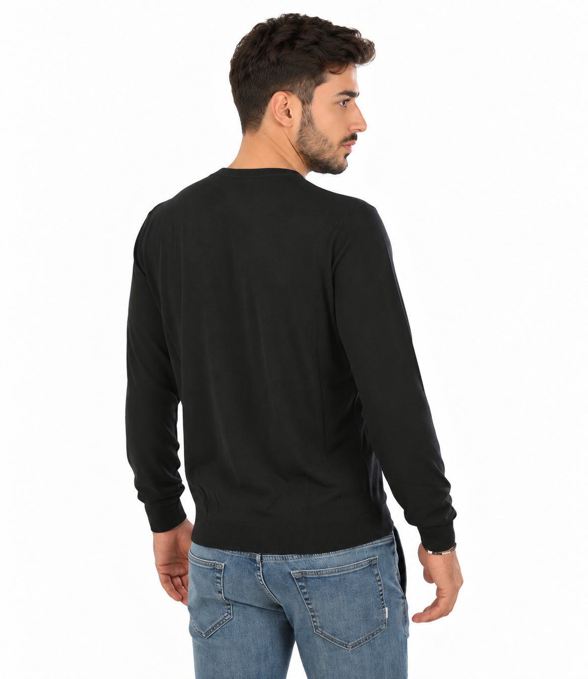 Filippo De Laurentiis Girocollo Lana Merino Extra Fine Blu Navy