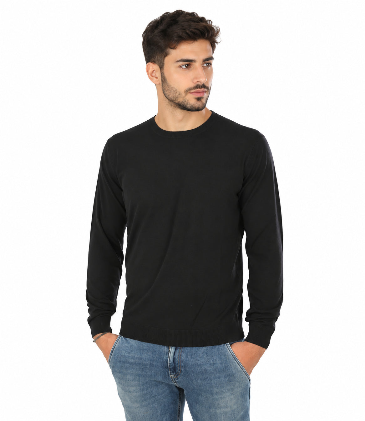 Filippo De Laurentiis Girocollo Lana Merino Extra Fine Blu Navy