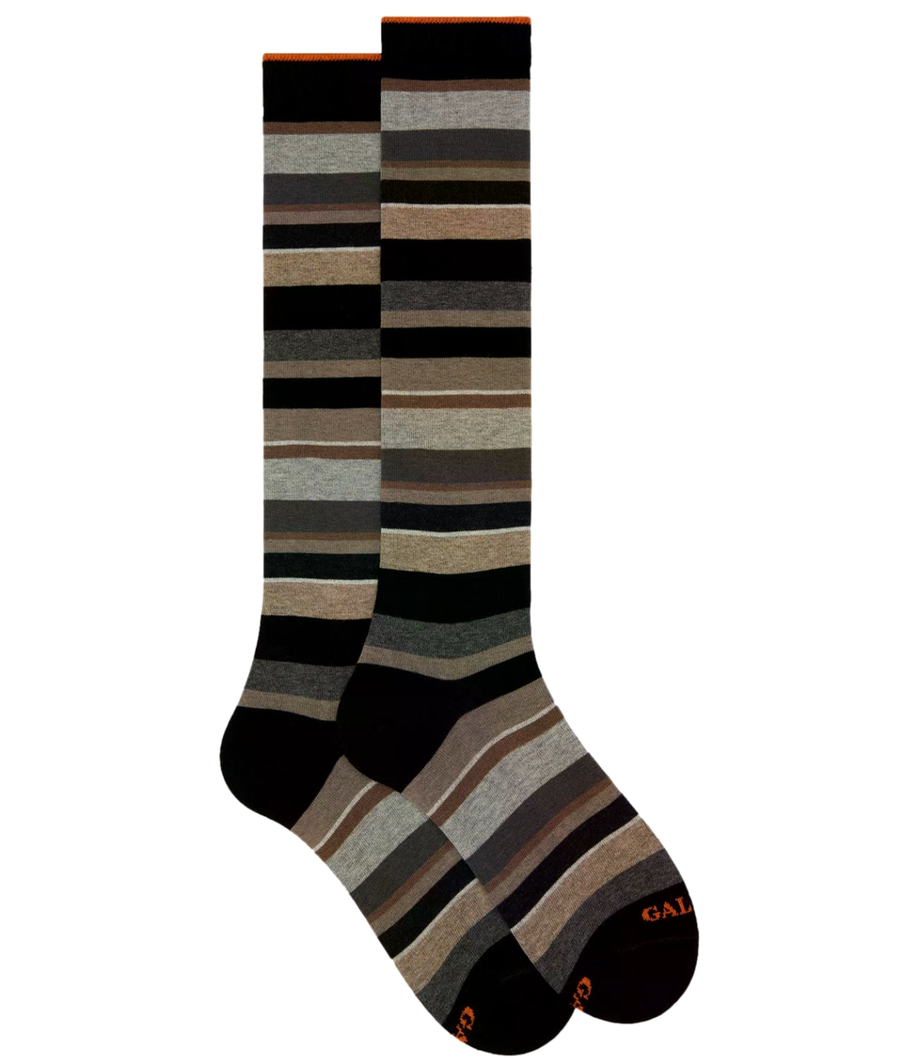 Gallo Calze uomo nero righe multicolor