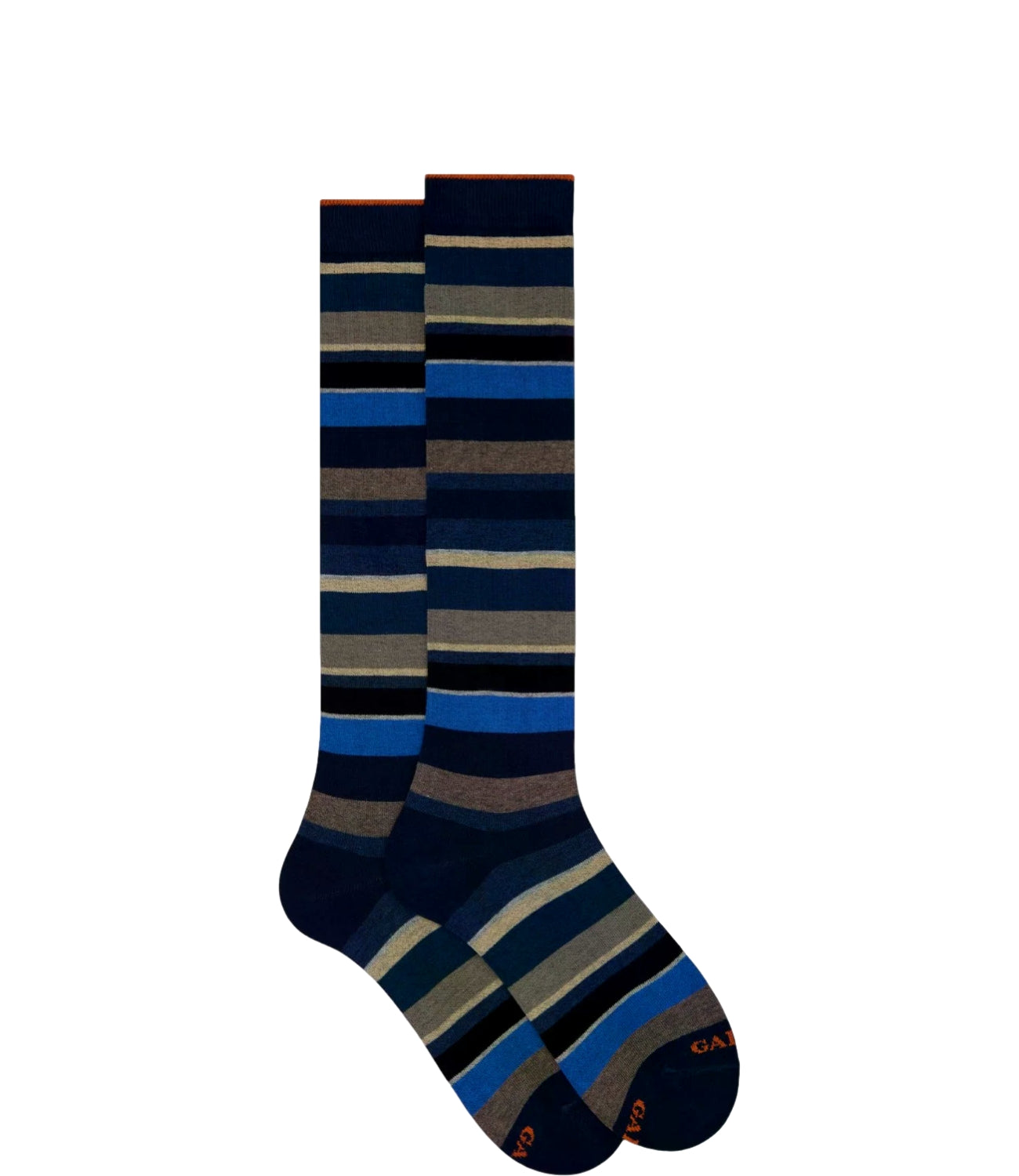 Calze Uomo Gallo Cotone Righe Multicolor Blu