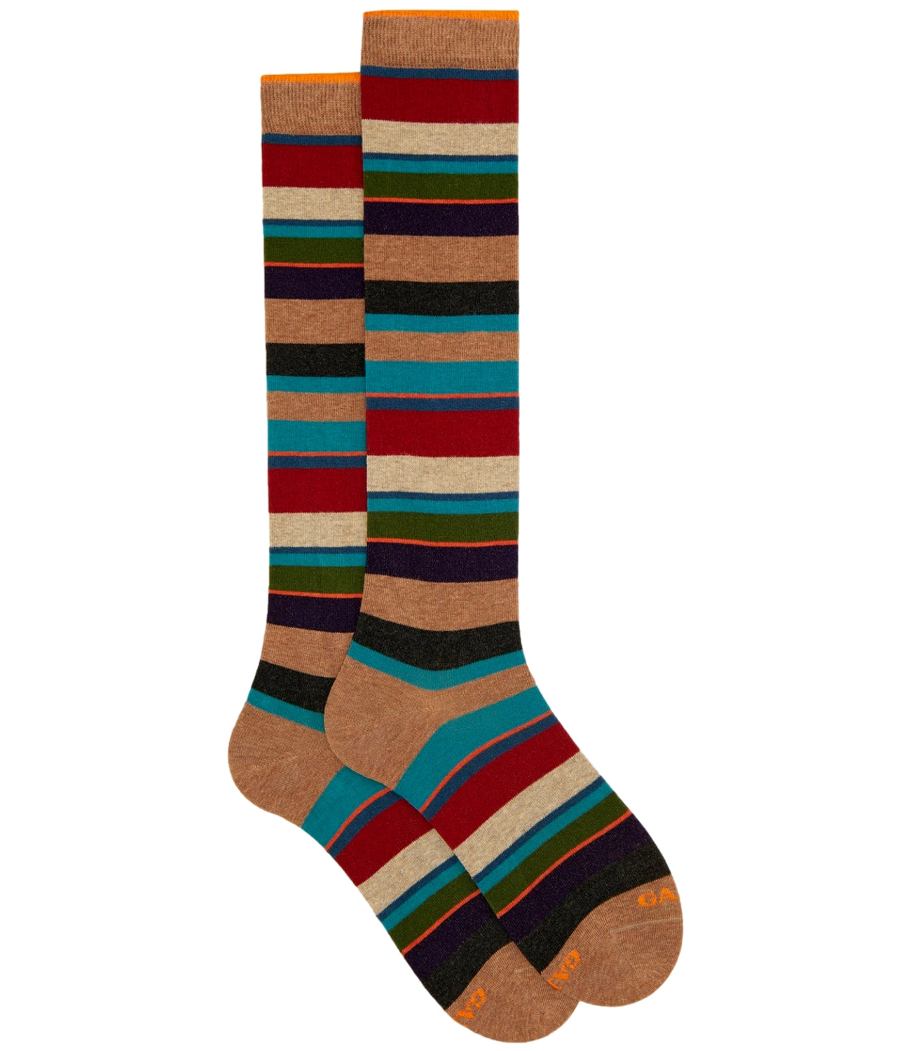 Gallo Calze uomo beige righe multicolor