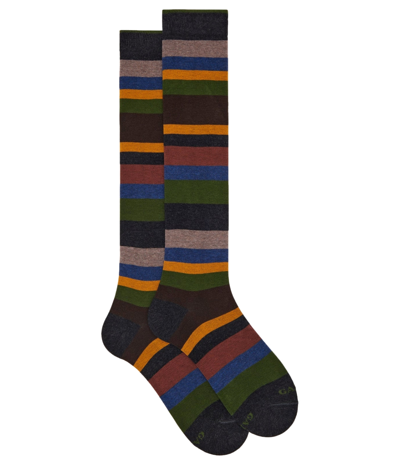 Gallo Calze uomo grigie righe multicolor a sette colori