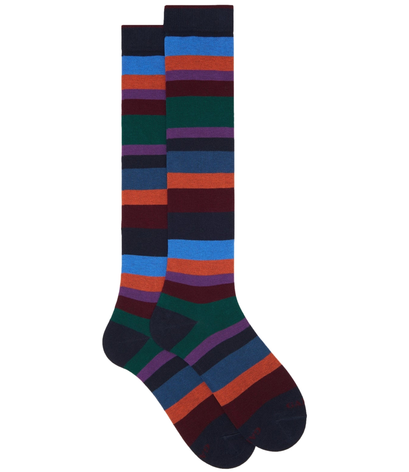 Gallo Calze uomo blu righe multicolor a sette colori