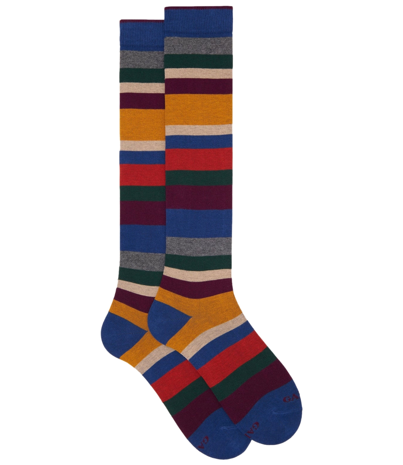 Gallo Calze uomo blu righe multicolor a sette colori