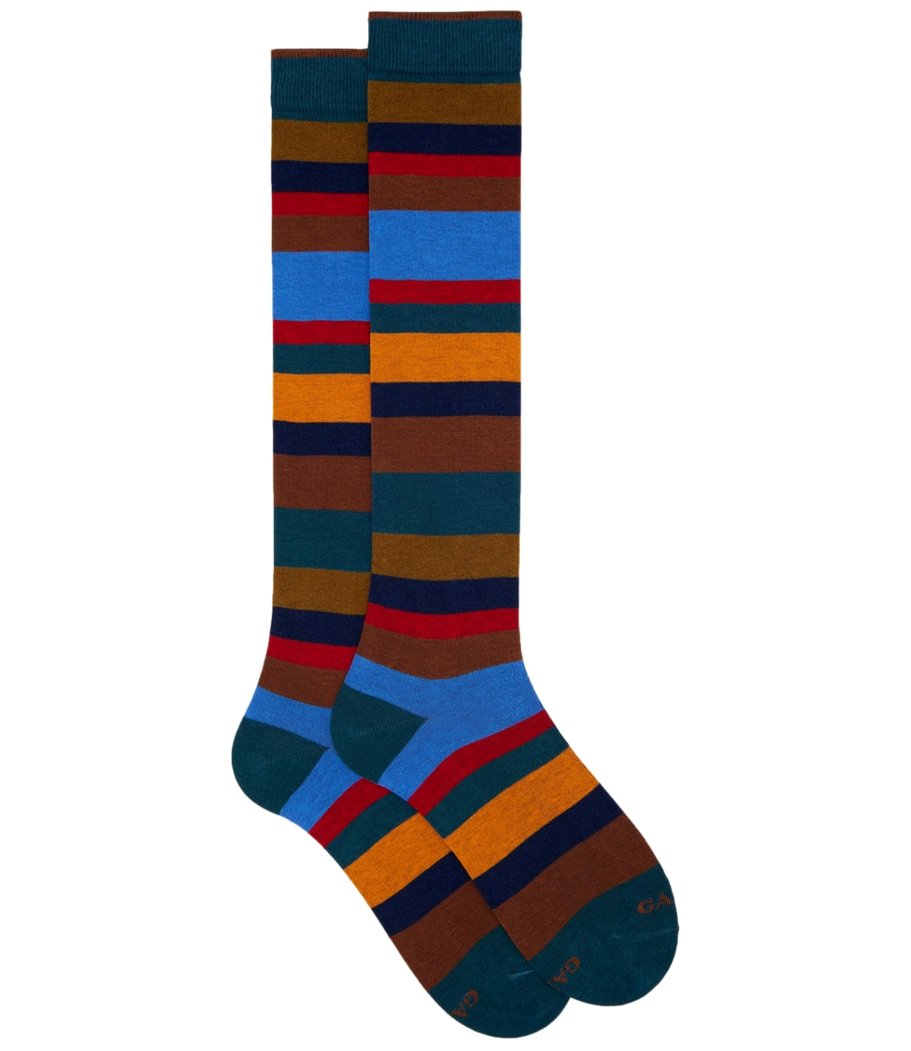 Gallo Calze uomo color pavone righe multicolor a sette colori