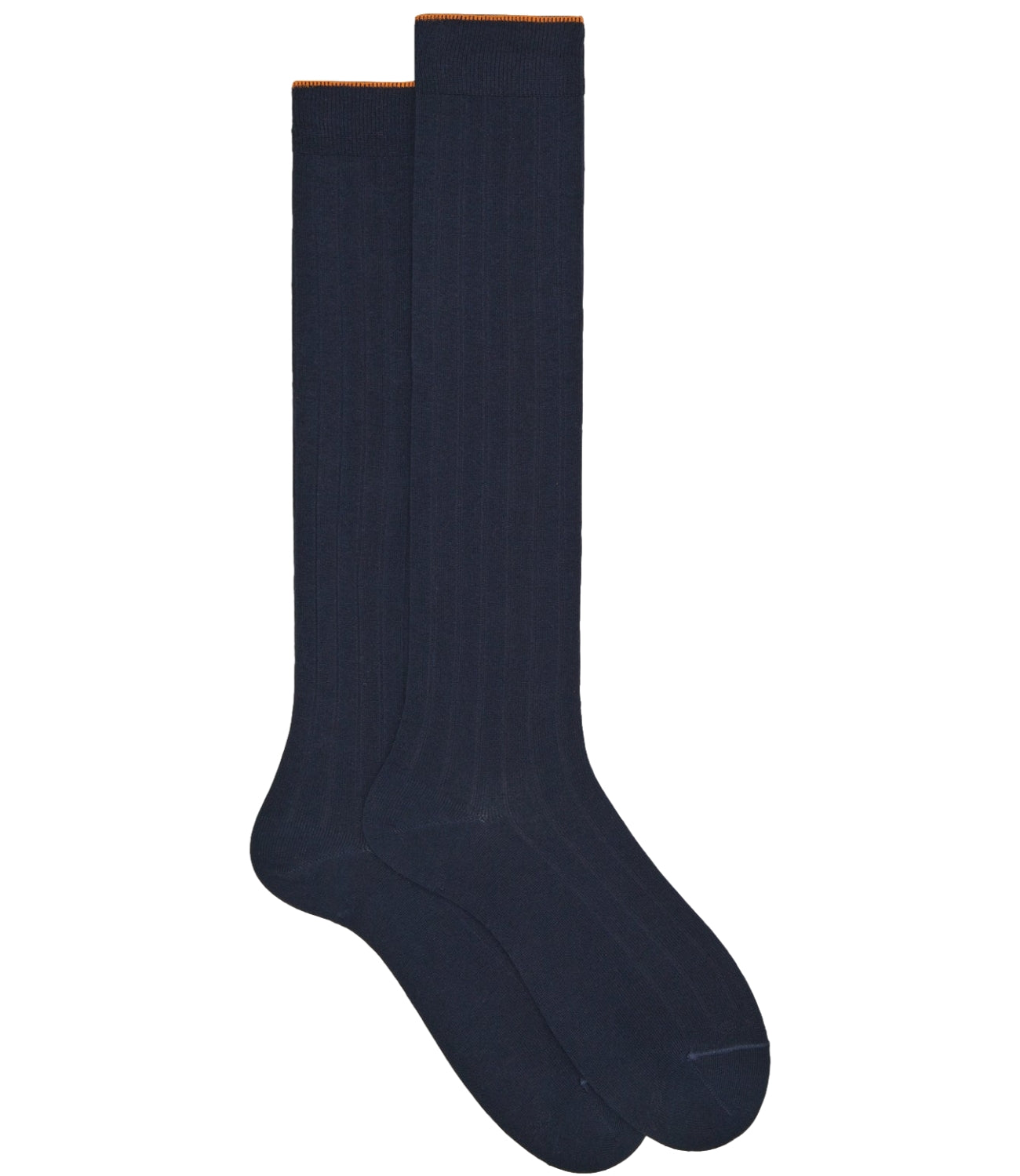 Gallo Calze uomo cotone blu tinta unita a coste