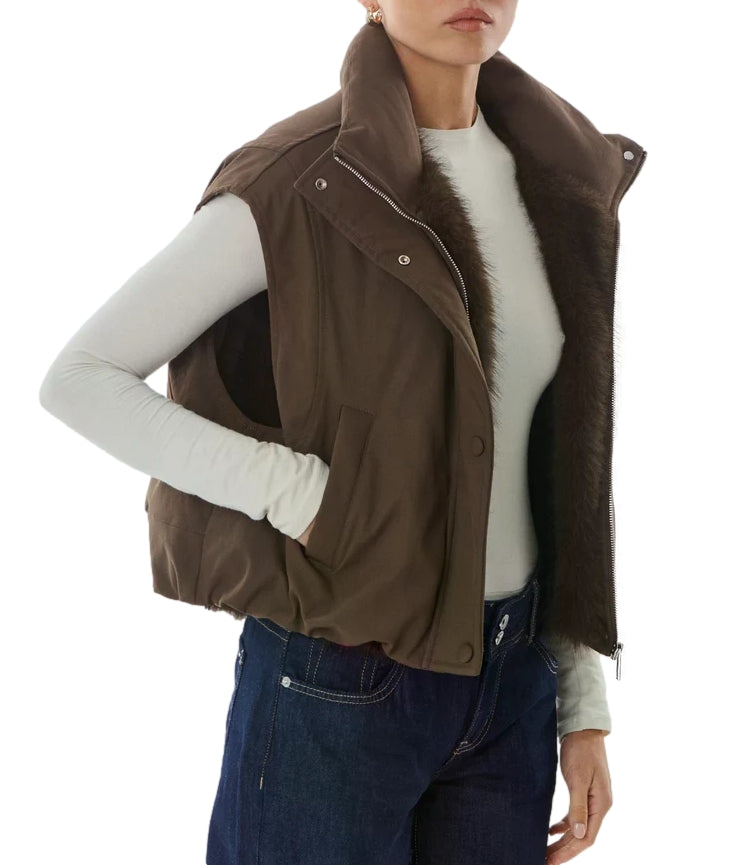 Giovanni Paris Gilet Lyora Marrone Donna