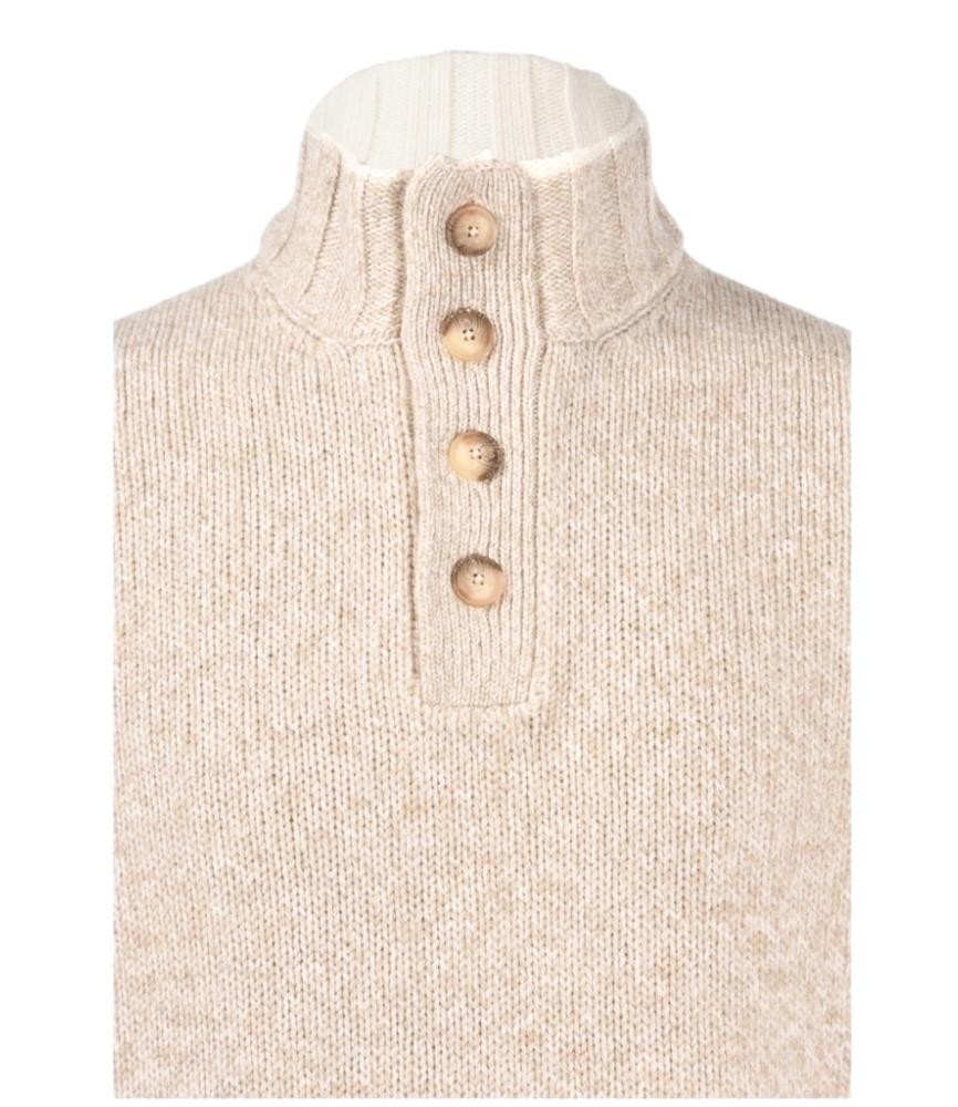 Gran Sasso pullover Tre bottoni melange beige