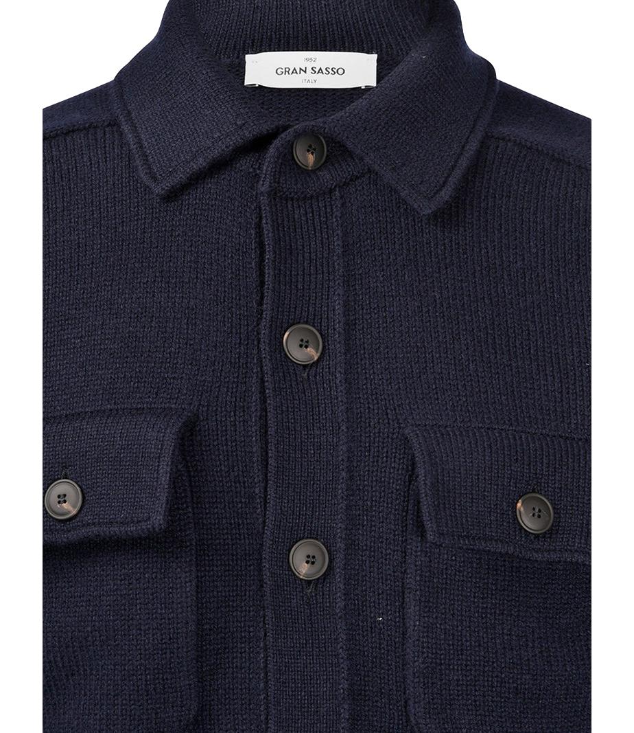 Cardigan polo Gran Sasso blu uomo