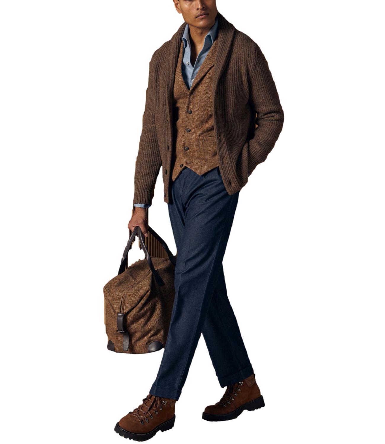Cardigan bottonato a maglia inglese