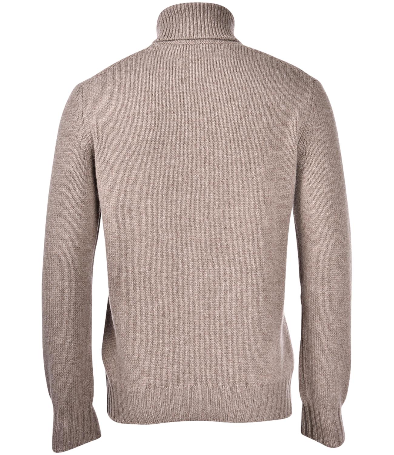 Dolcevita modello ciclista a treccia da uomo beige
