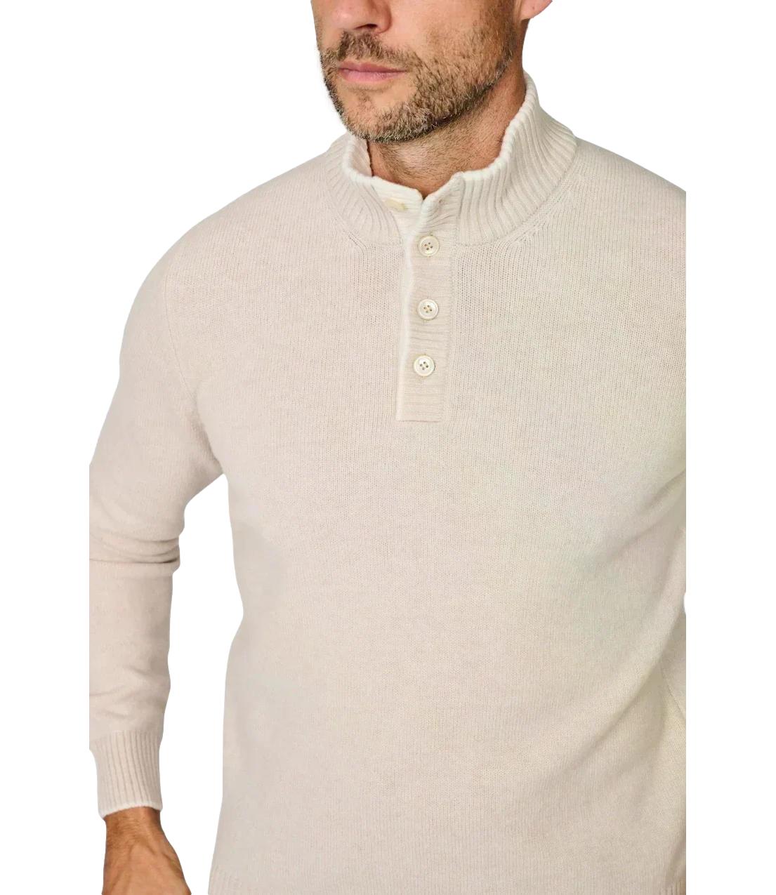 Gran Sasso Lupo collo alto con bottoni beige uomo