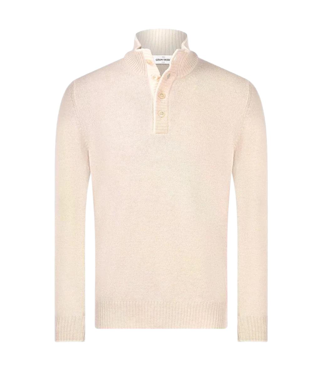 Gran Sasso Lupo collo alto con bottoni beige uomo