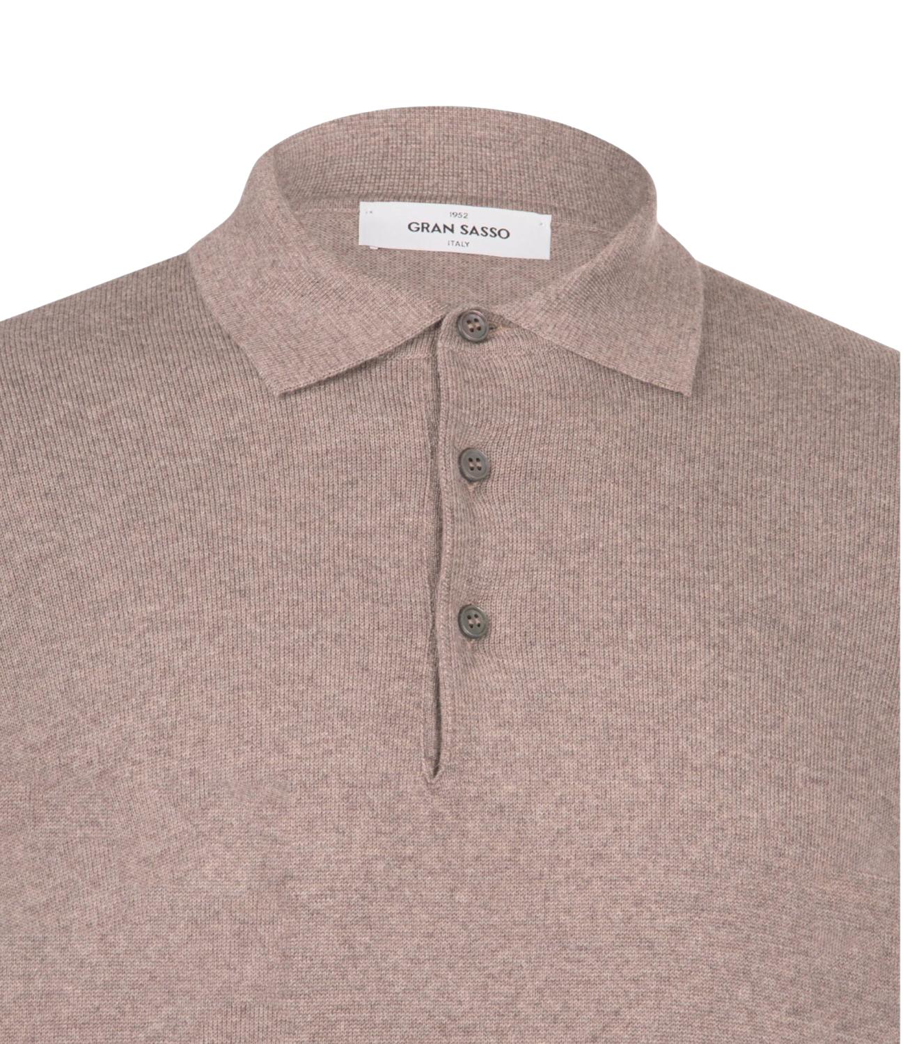 Polo Gran Sasso beige maniche lunghe uomo
