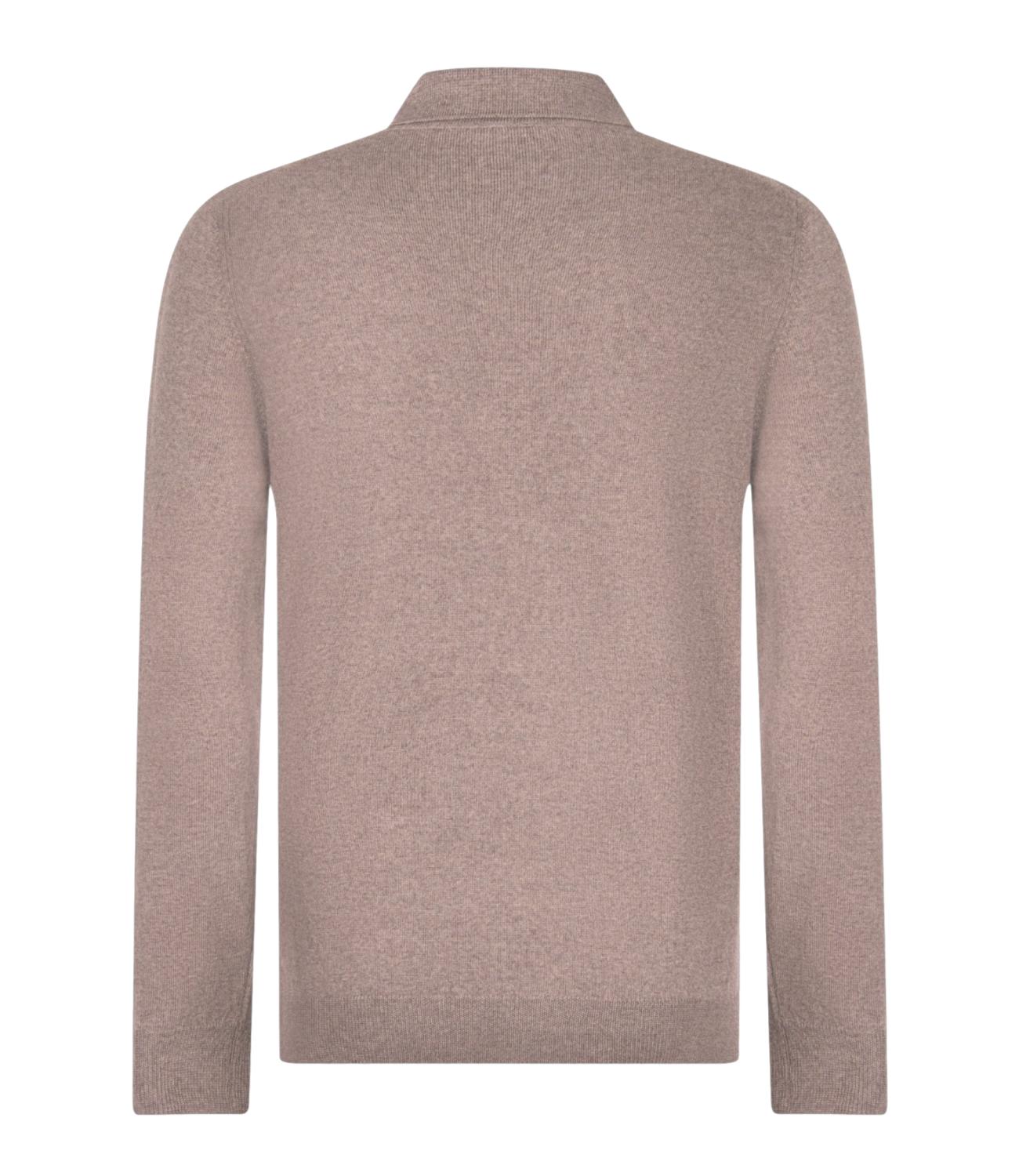 Polo Gran Sasso beige maniche lunghe uomo