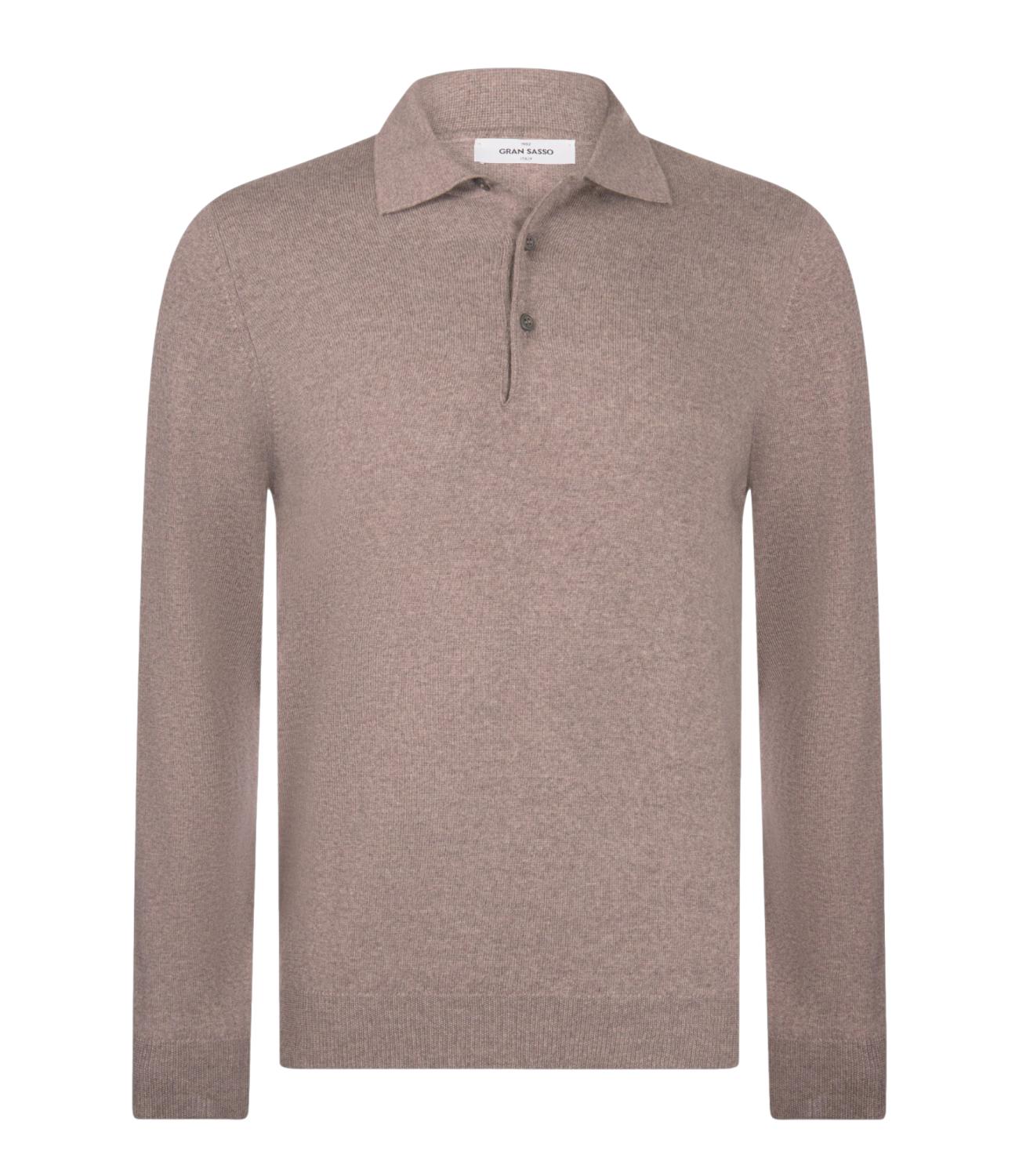 Polo Gran Sasso beige maniche lunghe uomo