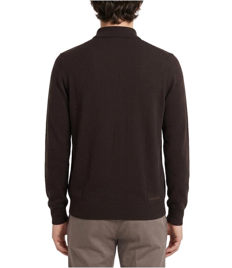 Polo Gran Sasso manica lunga marrone