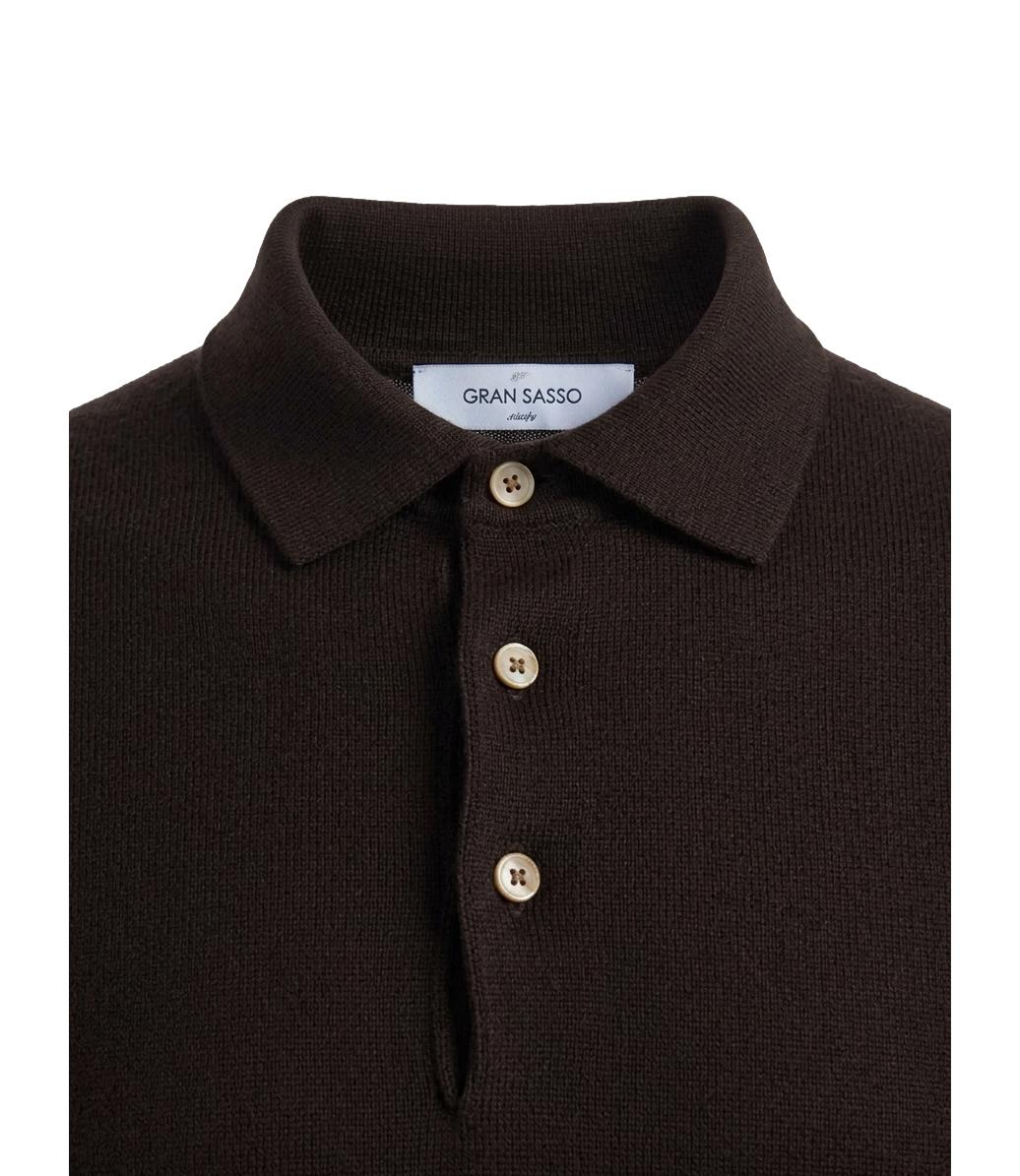 Polo Gran Sasso manica lunga marrone