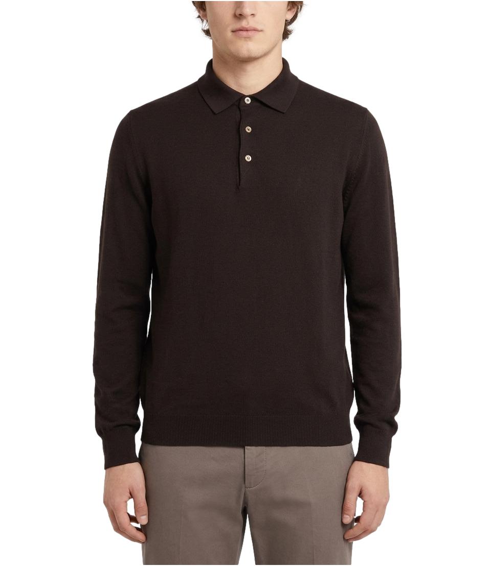 Polo Gran Sasso manica lunga marrone