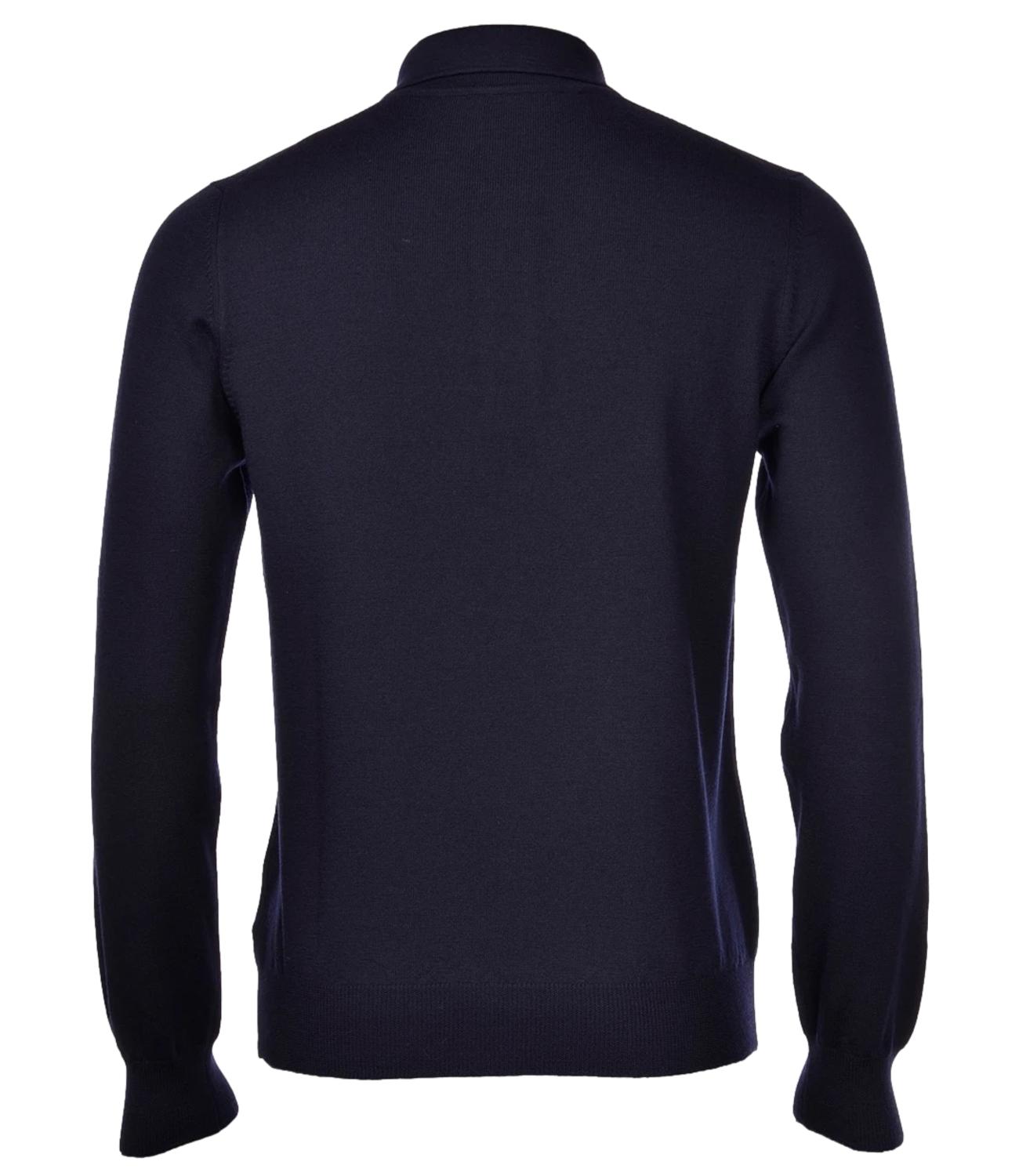 Polo Gran Sasso blu maniche lunghe uomo