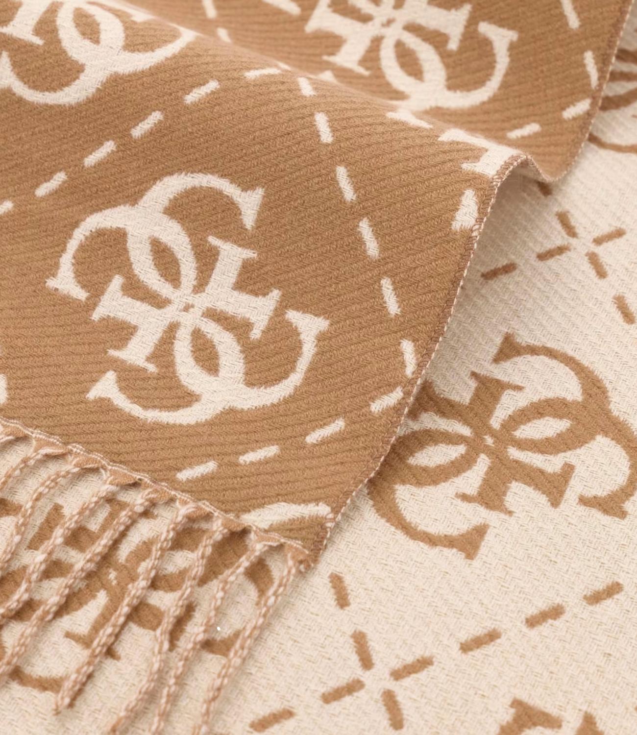 Guess Sciarpa Latte Logo Brown Donna